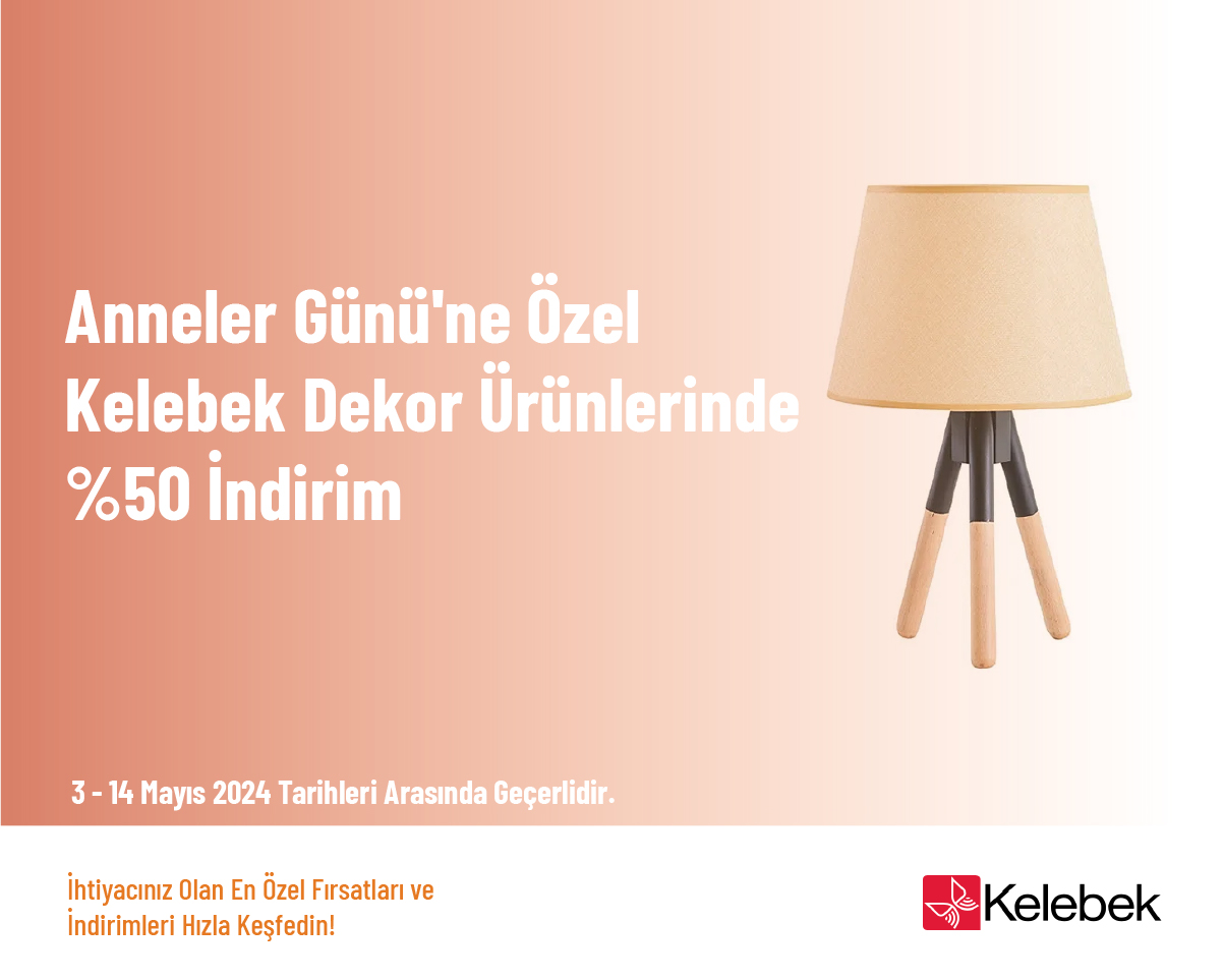 Anneler Günü'ne Özel Kelebek Dekor Ürünlerinde %50 İndirim