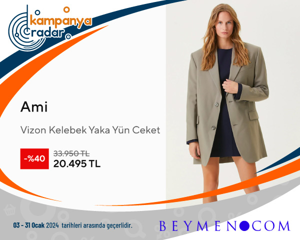 Beymen Ami Vizon Kelebek Yaka Yün Ceket İndirimi