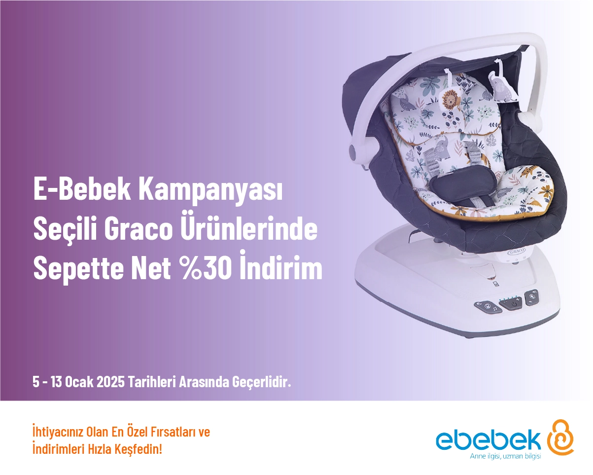 E-Bebek Kampanyası - Seçili Graco Ürünlerinde Sepette Net %30 İndirim