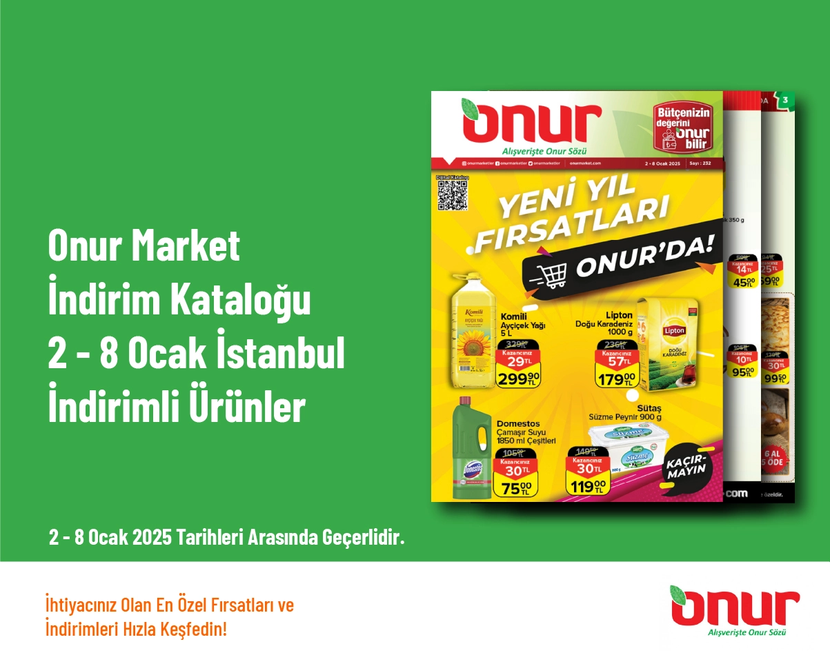 Onur Market İndirim Kataloğu - 2 - 8 Ocak İstanbul İndirimli Ürünler