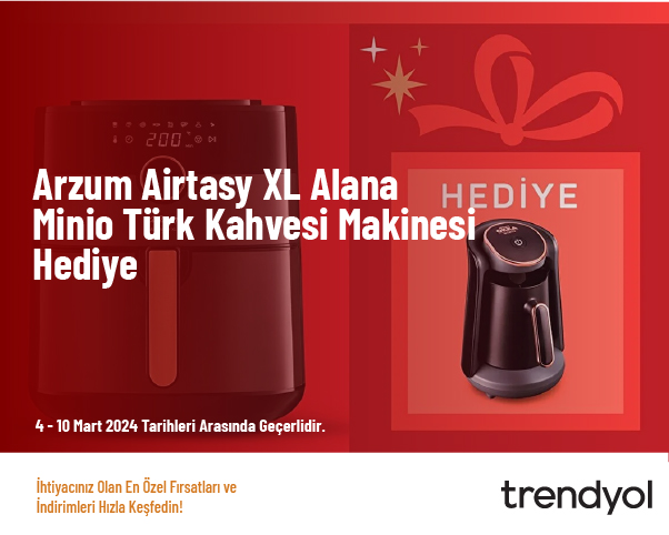 Arzum Airtasty XL Alana Minio Türk Kahvesi Makinesi Hediye