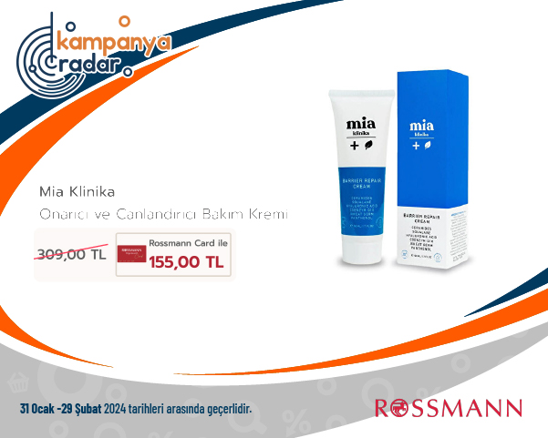 Rossmann Mia Klinika Onarıcı ve Canlandırıcı Bakım Kremi Rossmann Mia Klinika Onarıcı ve Canlandırıcı Bakım Kremi