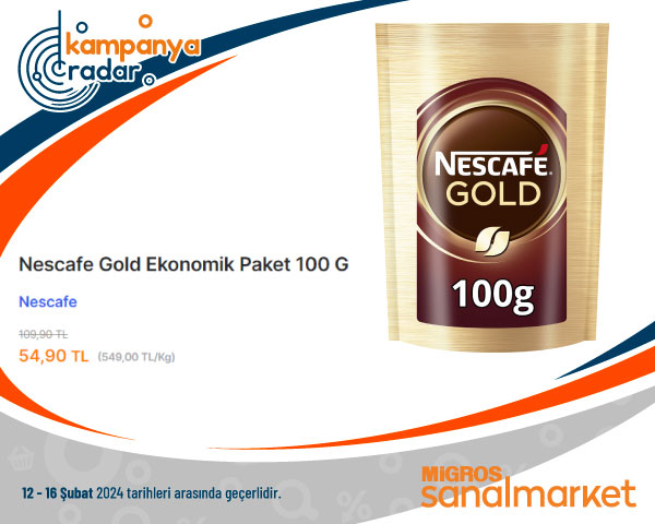 Migros'tan Ucuzunu Bul Bulabilirsen Nescafe Gold Ekonomik Paket 