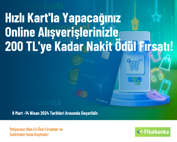 Hızlı Kart'la Yapacağınız Online Alışverişlerinizle 200 TL'ye Kadar Nakit Ödül Fırsatı