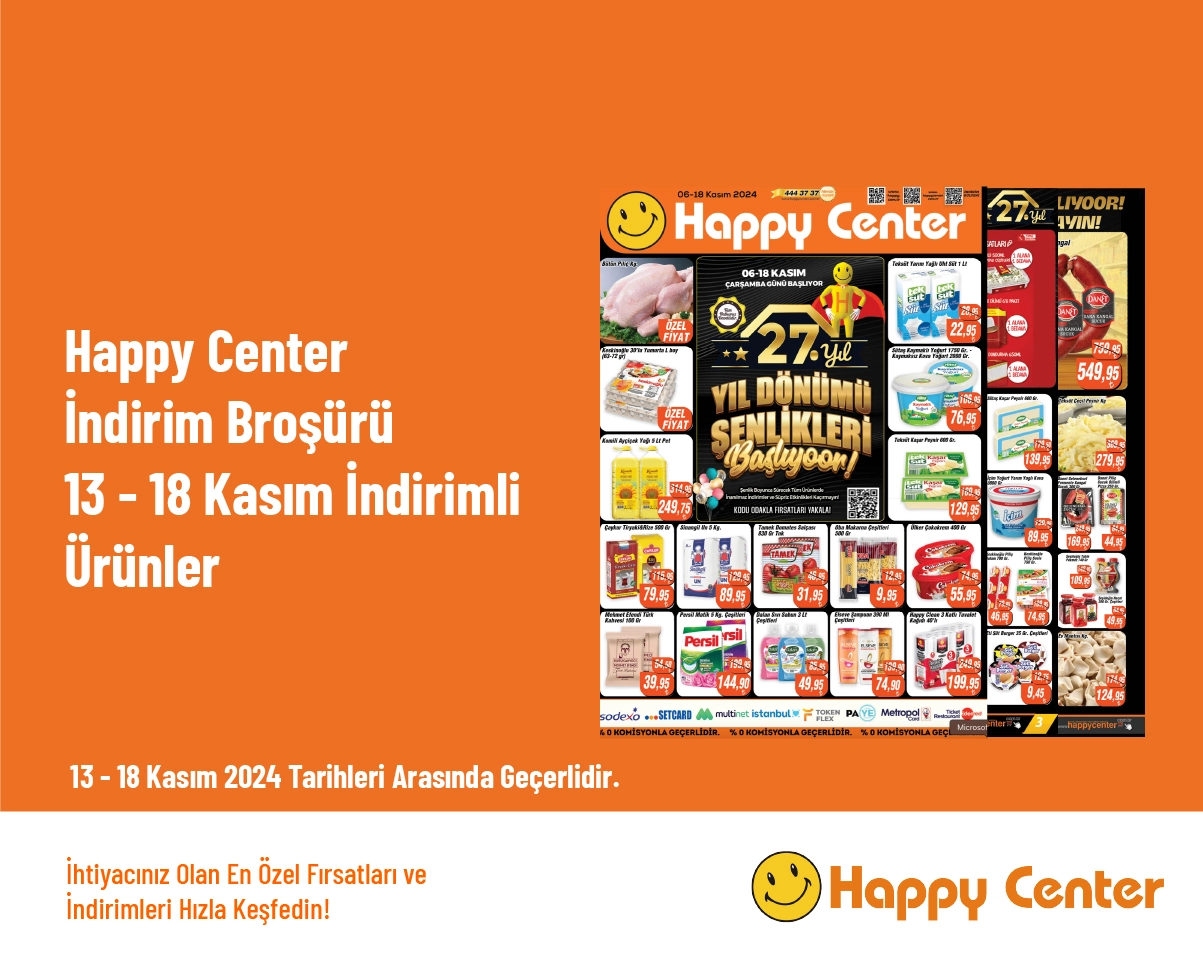 Happy Center İndirim Broşürü - 13 - 18 Kasım İndirimli Ürünler