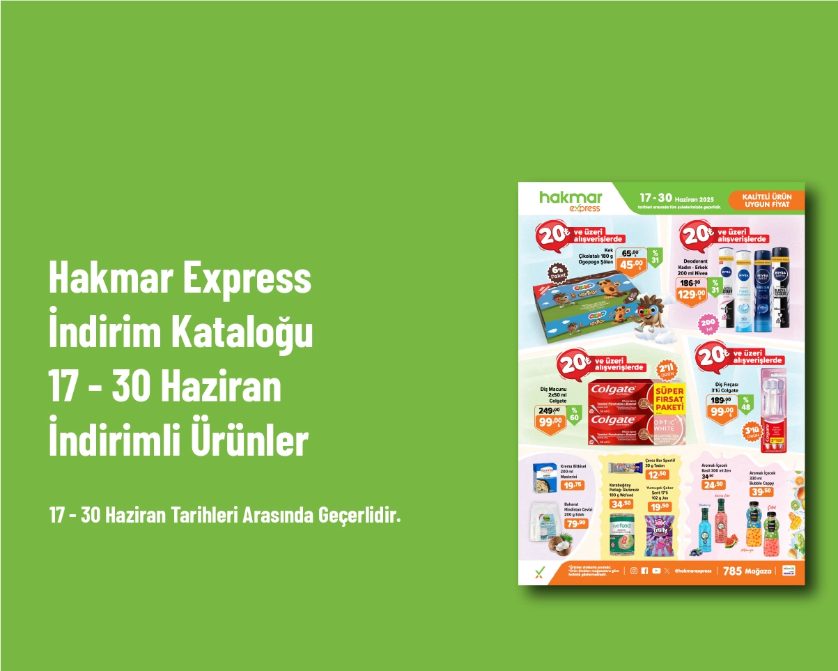 Hakmar Express İndirim Kataloğu - 17 - 30 Haziran İndirimli Ürünler Hakmar Express İndirim Kataloğu - 17 - 30 Haziran İndirimli Ürünler