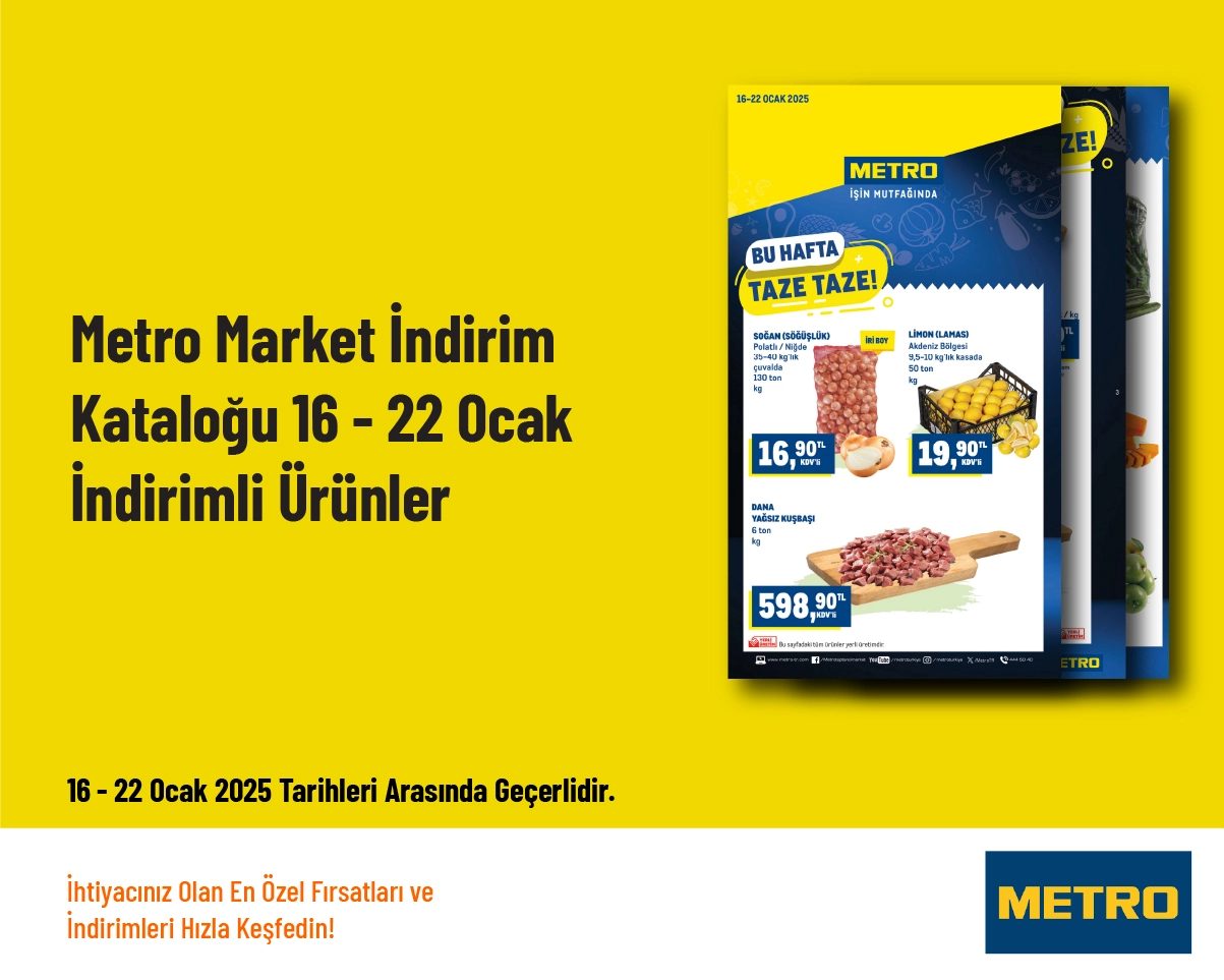 Metro Market İndirim Kataloğu - 16 - 22 Ocak İndirimli Ürünler