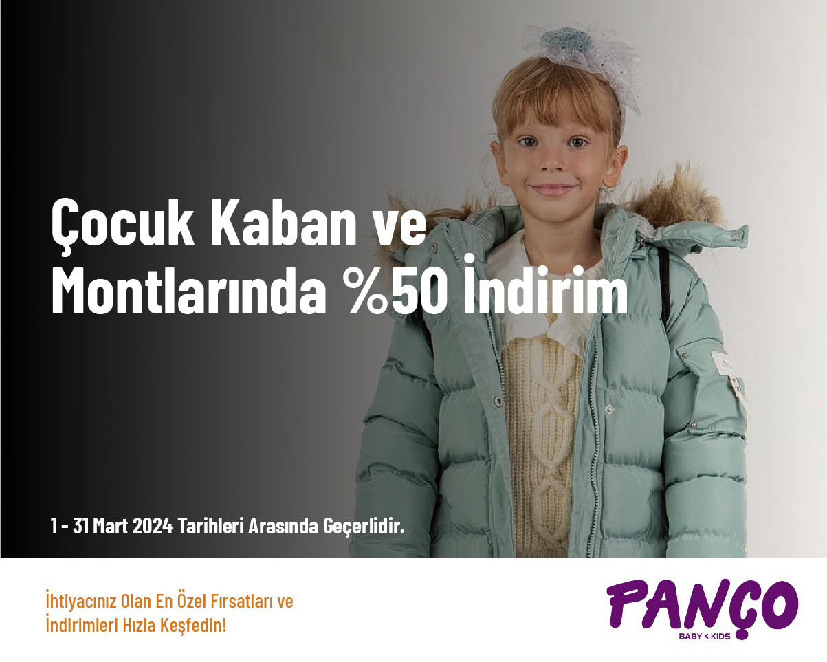 Çocuk Kaban ve Montlarında %50 İndirim