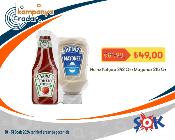 Heinz Ketçap 342 Gr+Mayonez 215 Gr