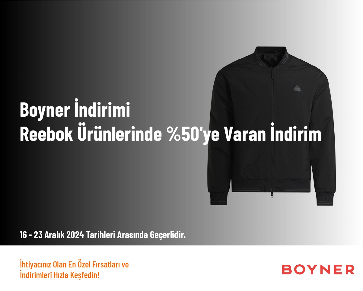 Boyner İndirimi - Reebok Ürünlerinde %50'ye Varan İndirim