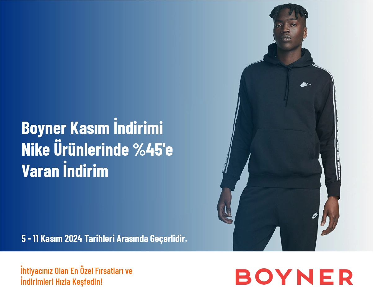 Boyner Kasım İndirimi - Nike Ürünlerinde %45'e Varan İndirim