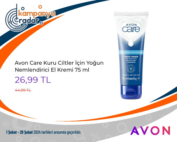 Avon Care Kuru Ciltler İçin Yoğun Nemlendirici El Kremi 75 ml