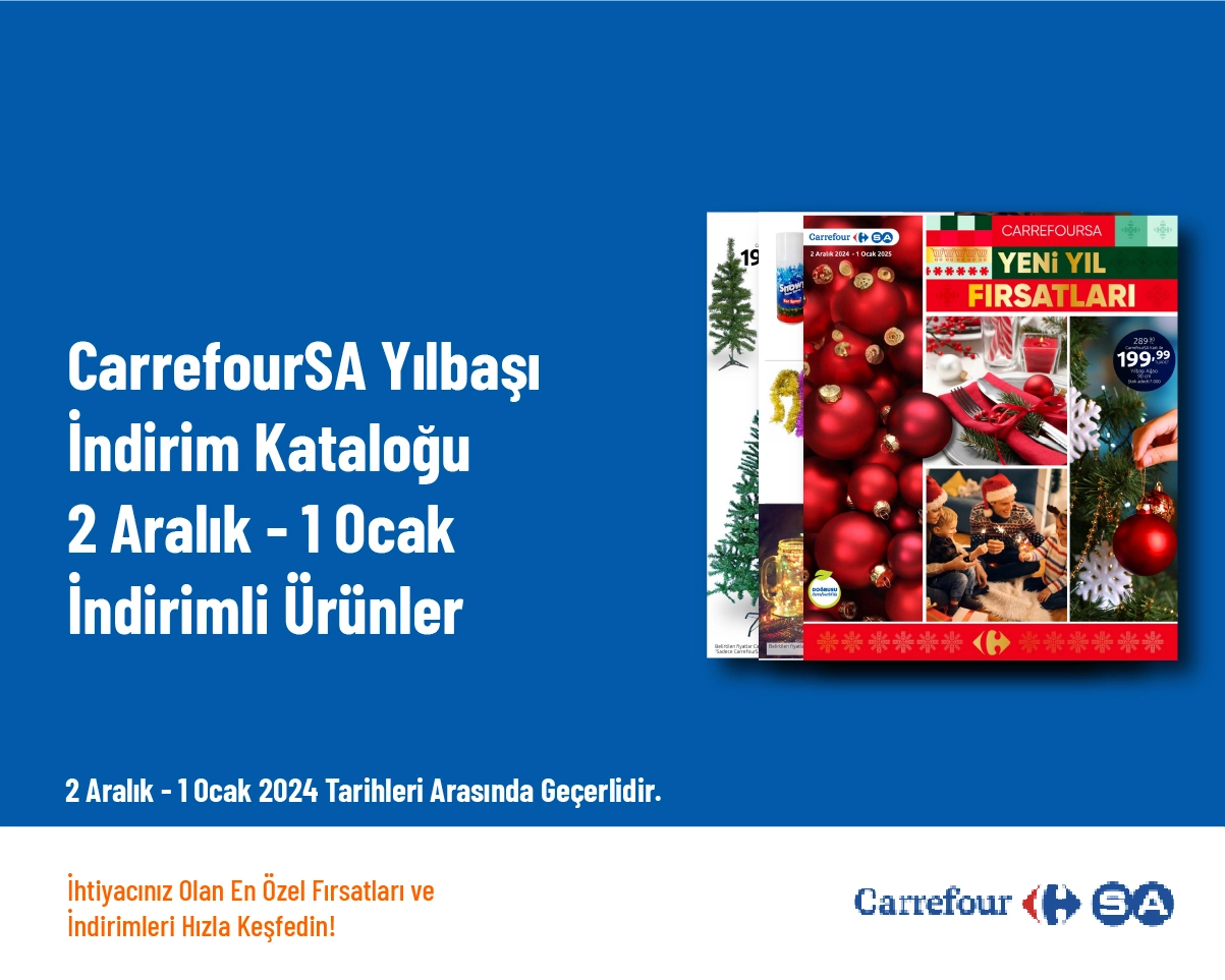 CarrefourSA Yılbaşı İndirim Kataloğu - 2 Aralık - 1 Ocak İndirimli Ürünleri