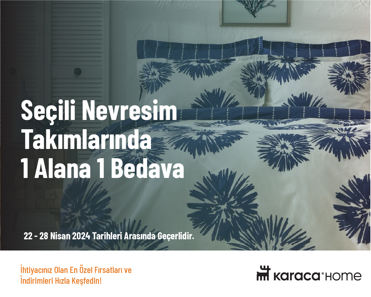 Seçili Nevresim Takımlarında 1 Alana 1 Bedava