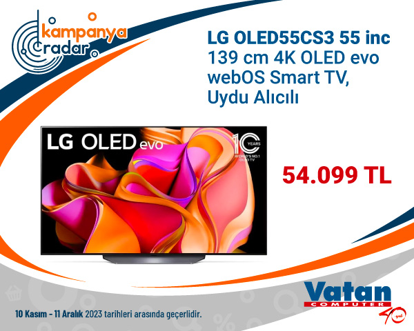 LG OLED55CS3 55inc 139 cm 4K OLED evo webOS Smart TV,Uydu Alıcılı