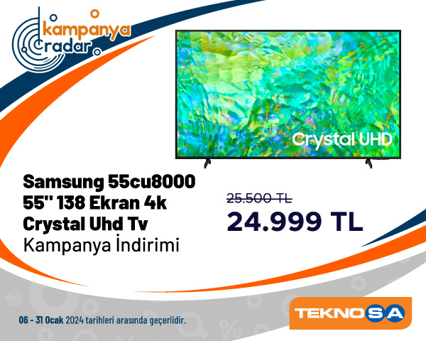 Samsung 55cu8000 55" 138 Ekran 4k Crystal Uhd Tv