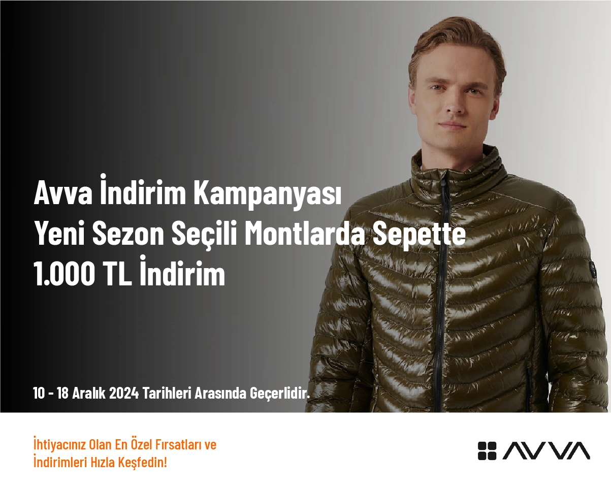 Avva İndirim Kampanyası - Yeni Sezon Seçili Montlarda Sepette 1.000 TL İndirim