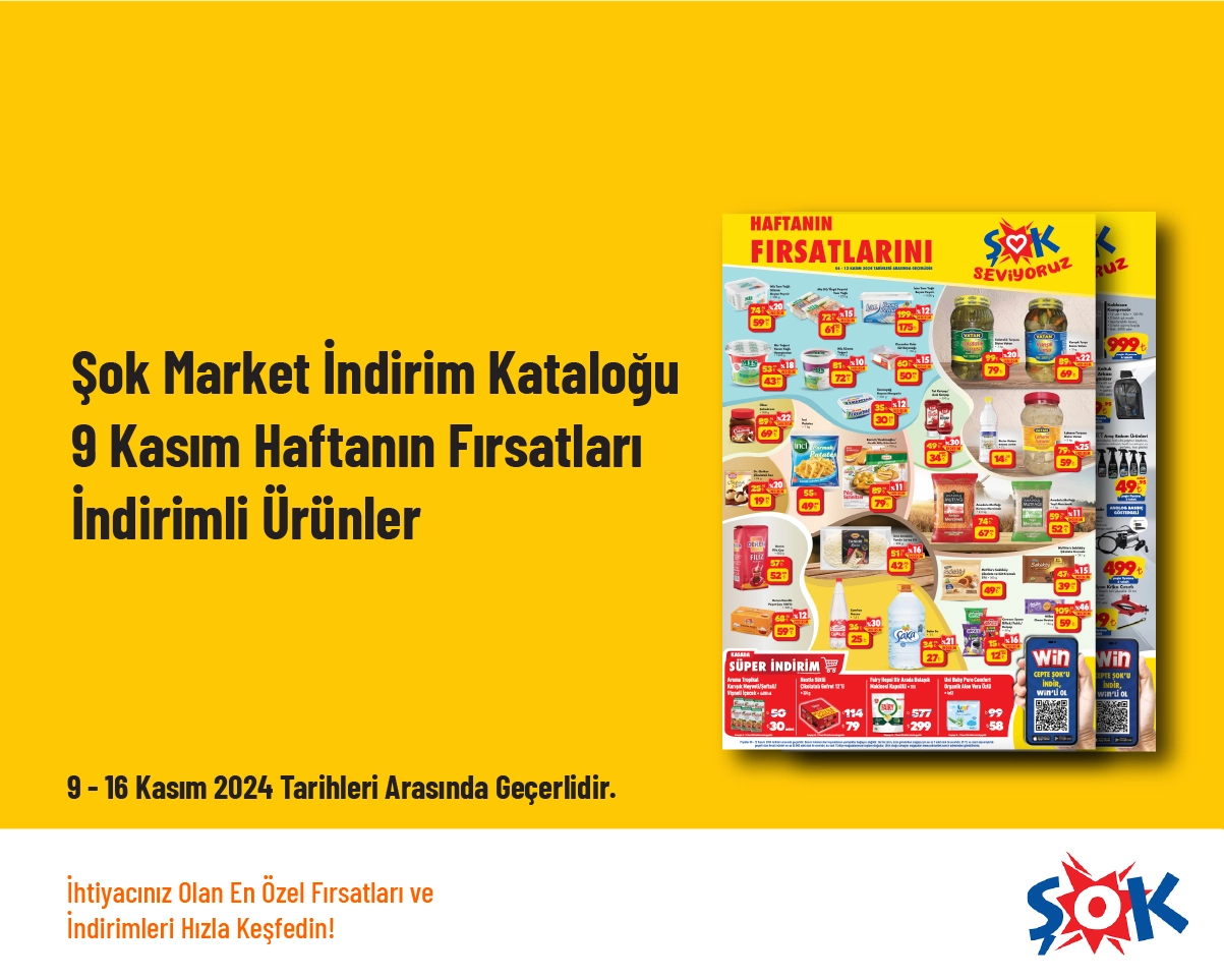 Şok Market İndirim Kataloğu - 9 Kasım Haftanın Fırsatları İndirimli Ürünler