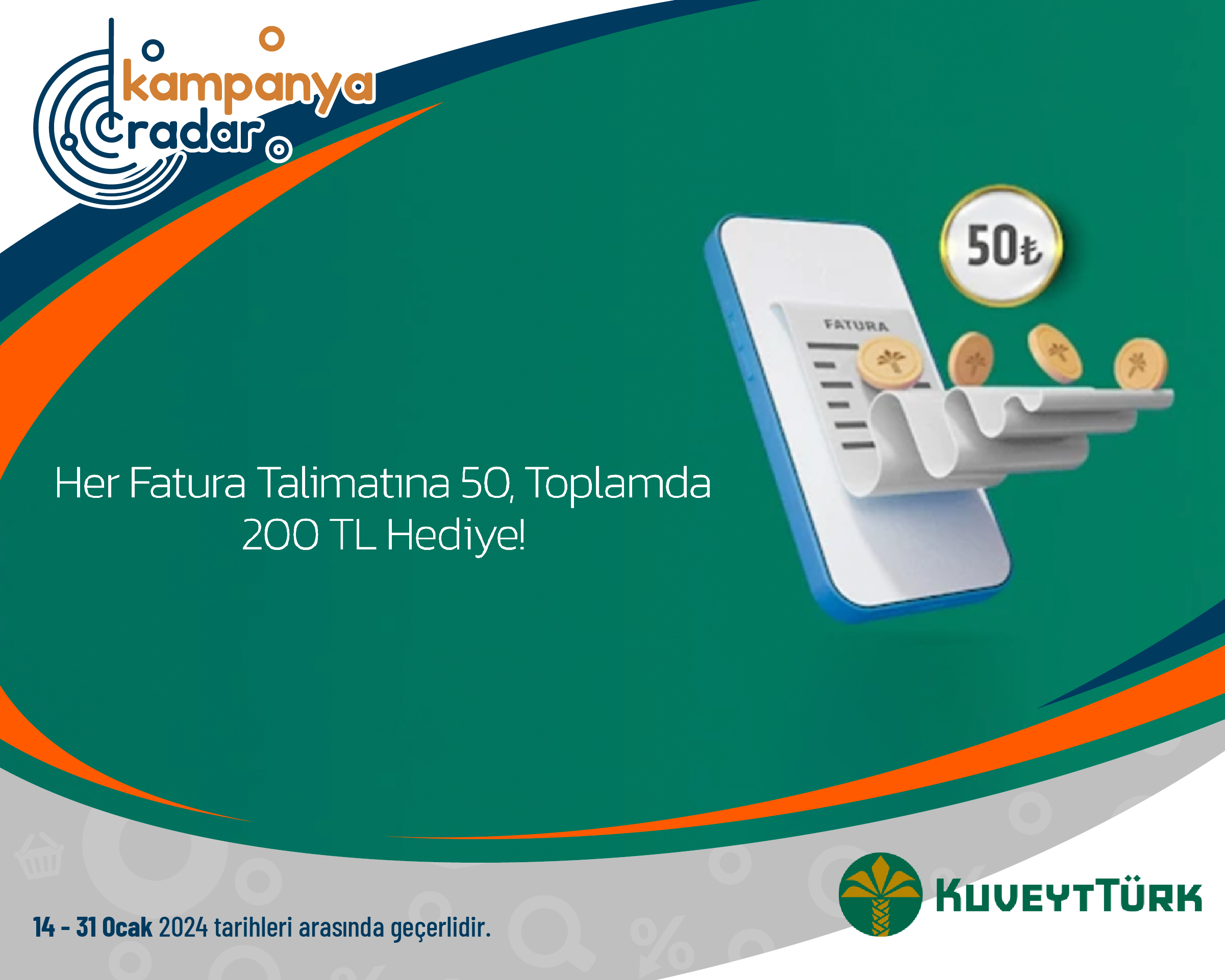 Her Fatura Talimatına 50, Toplamda 200 TL Hediye!