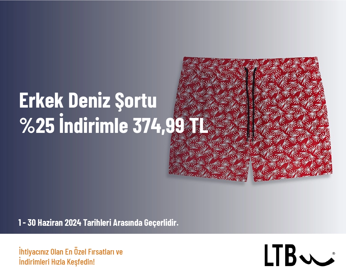 LTB İndirim - Erkek Deniz Şortu %25 İndirimle 374,99 TL