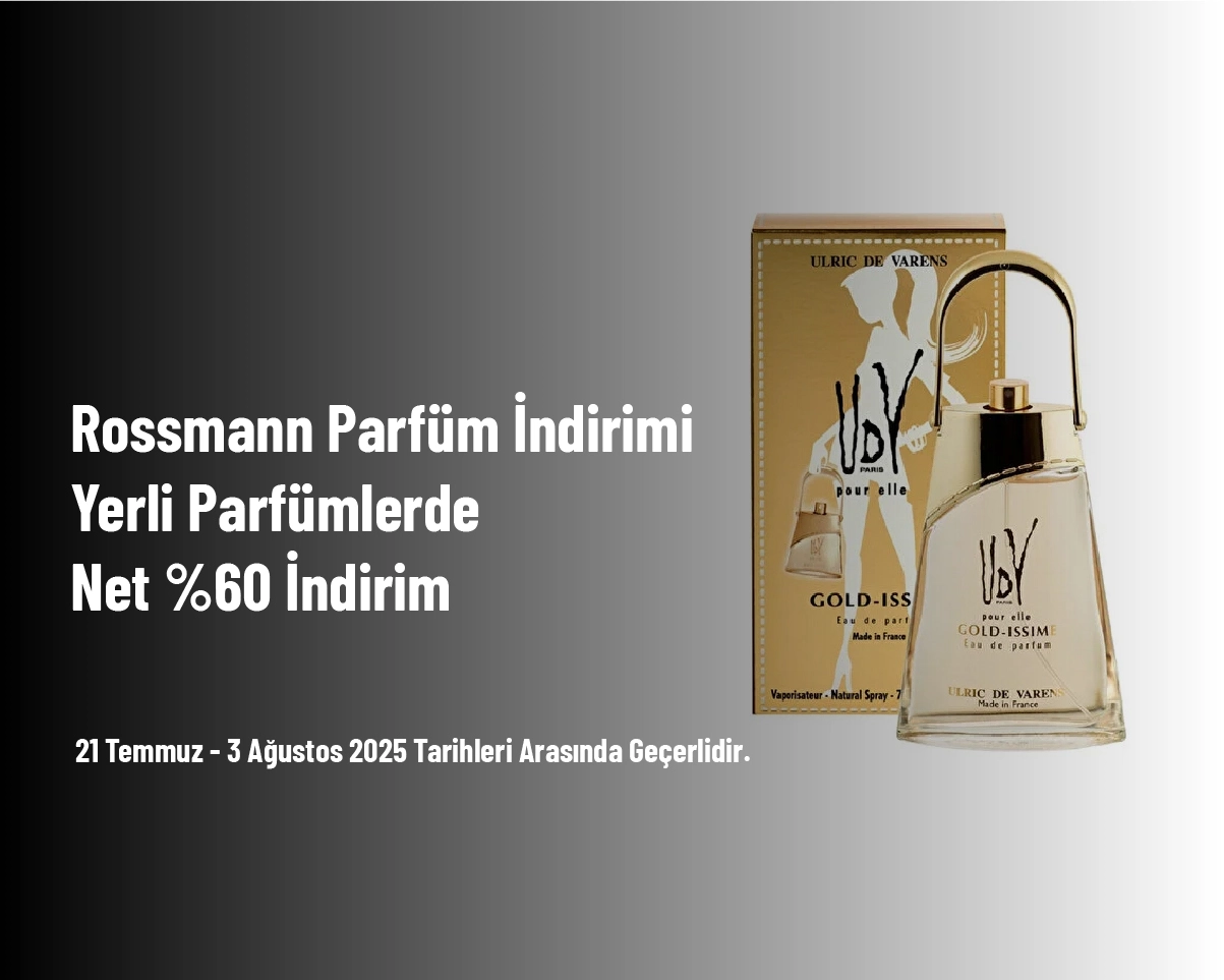 Rossmann Parfüm İndirimi - Yerli Parfümlerde Net %60 İndirim