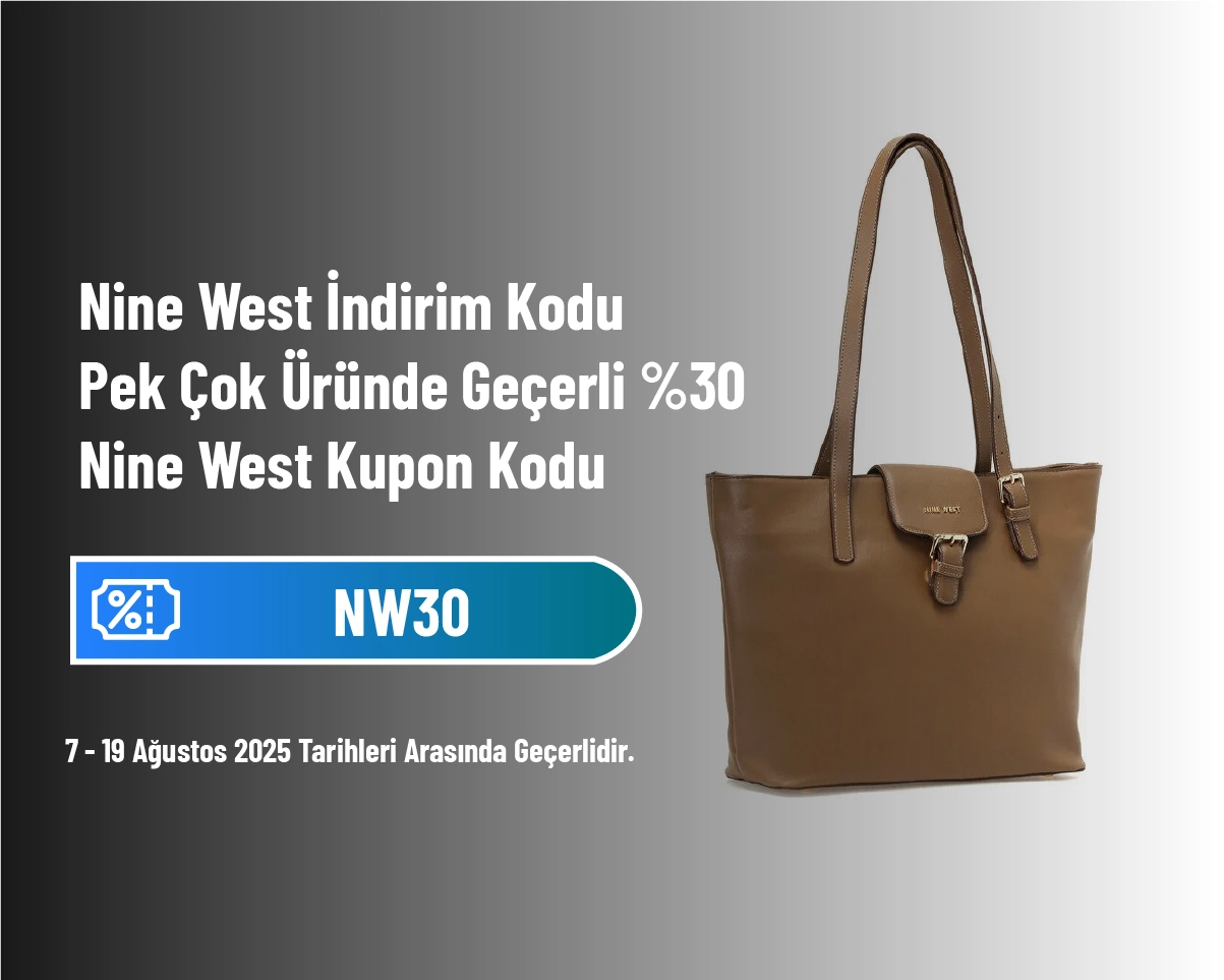 Nine West İndirim Kodu - Pek Çok Üründe Geçerli %30 Nine West Kupon Kodu Nine West İndirim Kodu - Pek Çok Üründe Geçerli %30 Nine West Kupon Kodu