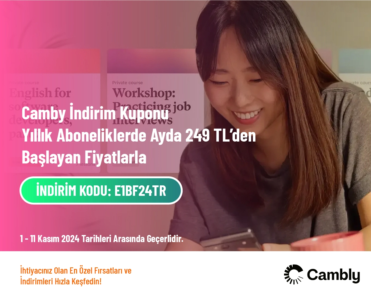 Cambly İndirim Kuponu - Yıllık Aboneliklerde Ayda 249 TL’den Başlayan Fiyatlarla