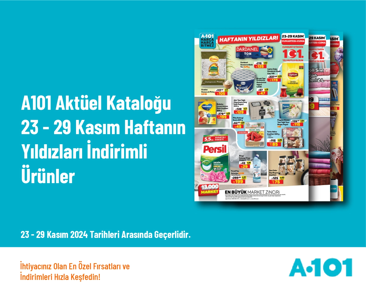 A101 Aktüel Kataloğu - 23 - 29 Kasım Haftanın Yıldızları İndirimli Ürünler