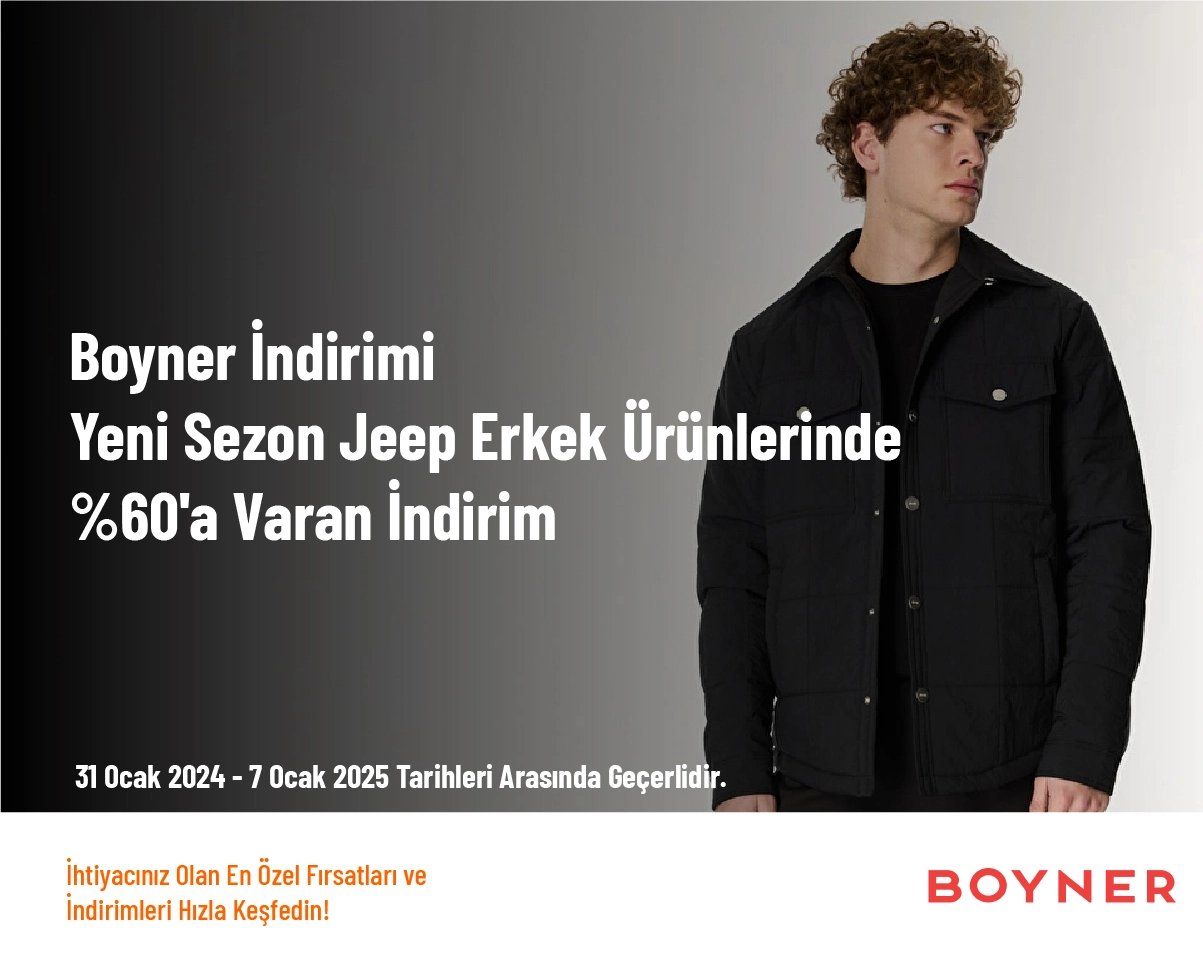 Boyner İndirimi - Yeni Sezon Jeep Erkek Ürünlerinde %60'a Varan İndirim