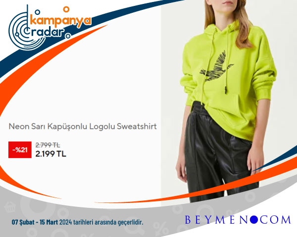 Beymen Club Neon Sarı Kapüşonlu Logolu Sweatshirt Beymen Club Neon Sarı Kapüşonlu Logolu Sweatshirt
