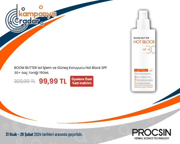 BOOM BUTTER Isıl İşlem ve Güneş Koruyucu Hot Block SPF 30+ Saç Toniği 150ML