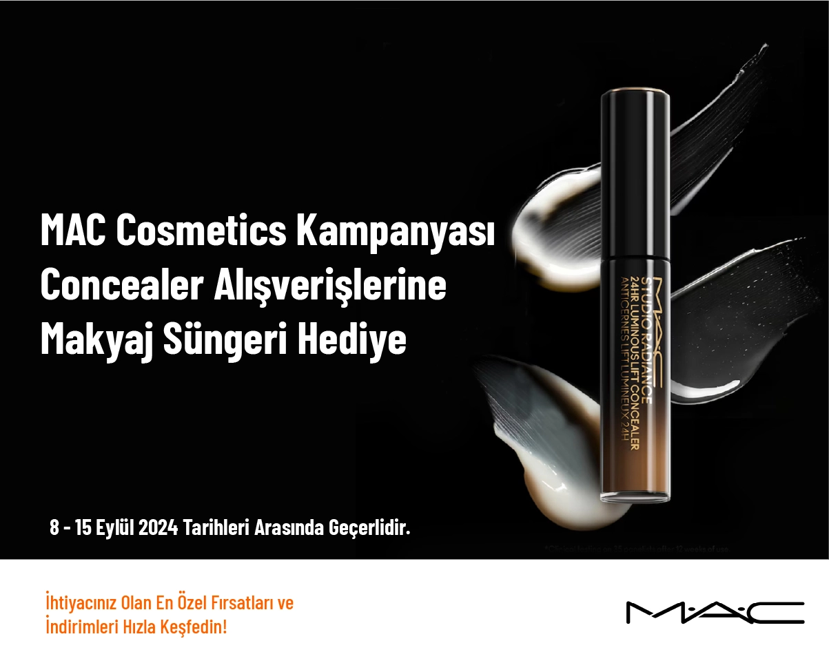 MAC Cosmetics Kampanyası - Concealer Alışverişlerine Makyaj Süngeri Hediye