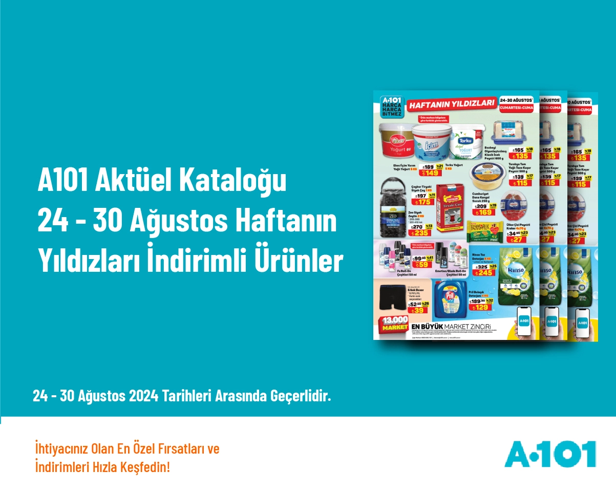 A101 Aktüel Kataloğu - 24 - 30 Ağustos Haftanın Yıldızları İndirimli Ürünler