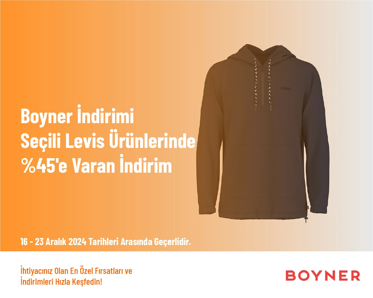 Boyner İndirimi - Seçili Levis Ürünlerinde %45'e Varan İndirim