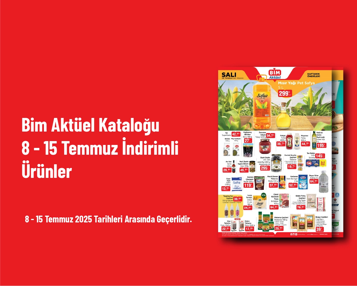 Bim Aktüel Kataloğu - 8 - 15 Temmuz İndirimli Ürünler Bim Aktüel Kataloğu - 8 - 15 Temmuz İndirimli Ürünler