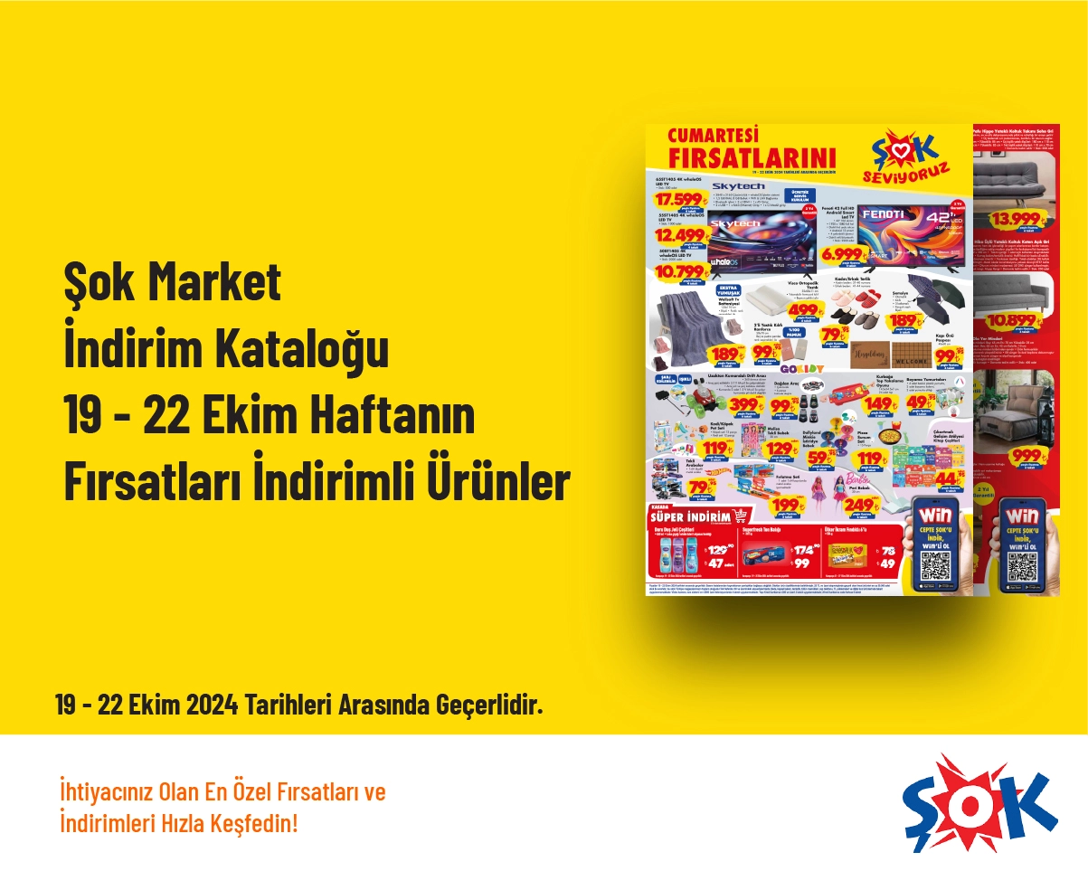 Şok Market İndirim Kataloğu - 19 - 22 Ekim Haftanın Fırsatları İndirimli Ürünler