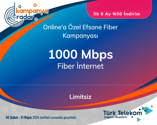 Türk Telekom Online'a Özel Efsane Fiber Kampanyası 1000 Mbps