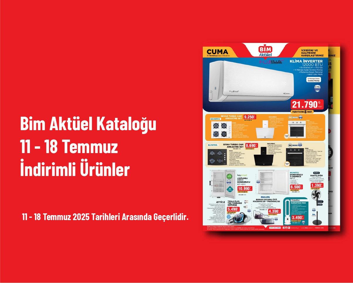 Bim Aktüel Kataloğu - 11 - 18 Temmuz İndirimli Ürünler Bim Aktüel Kataloğu - 11 - 18 Temmuz İndirimli Ürünler