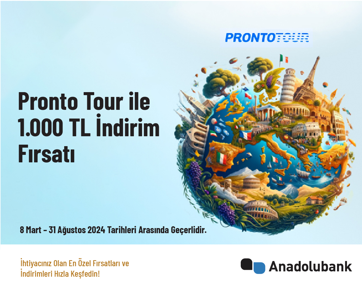 Pronto Tour ile 1.000 TL İndirim Fırsatı