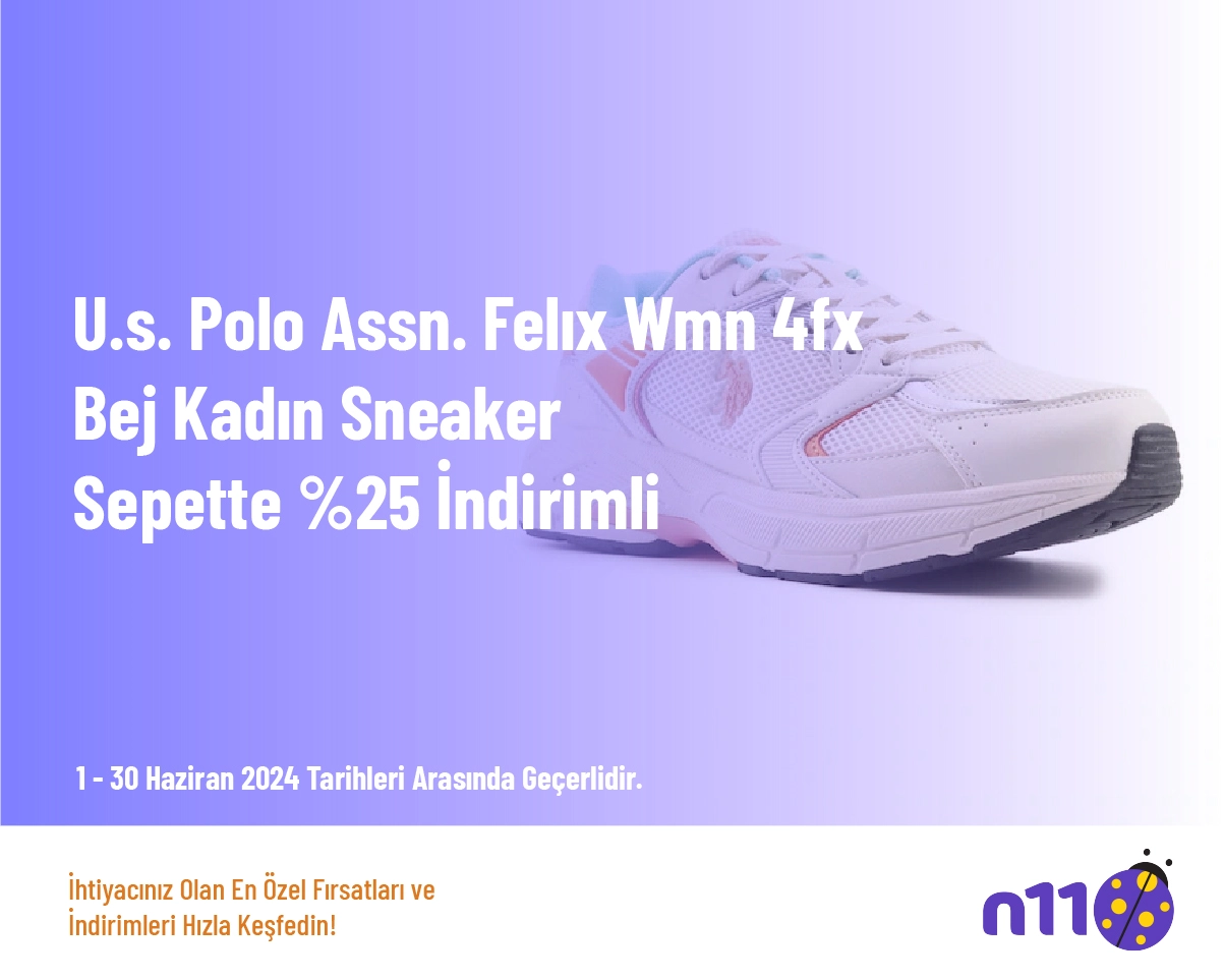 Kadın Ayakkabı İndirimi - U.s. Polo Assn. Felıx Wmn 4fx Bej Kadın Sneaker Sepette %25 İndirimli