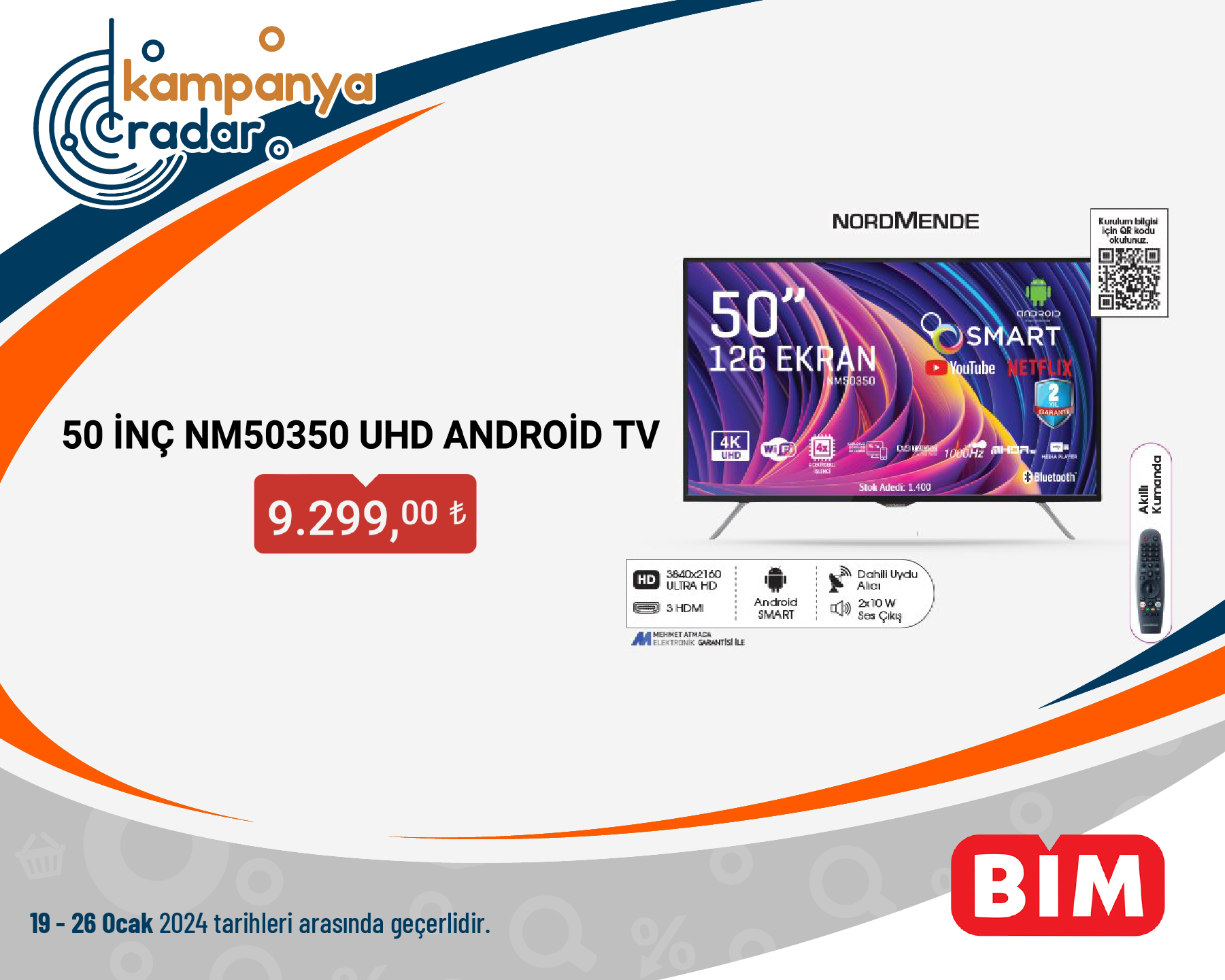 Bim Aktüel 50 İNÇ NM50350 UHD ANDROİD TV Bim Aktüel 50 İNÇ NM50350 UHD ANDROİD TV