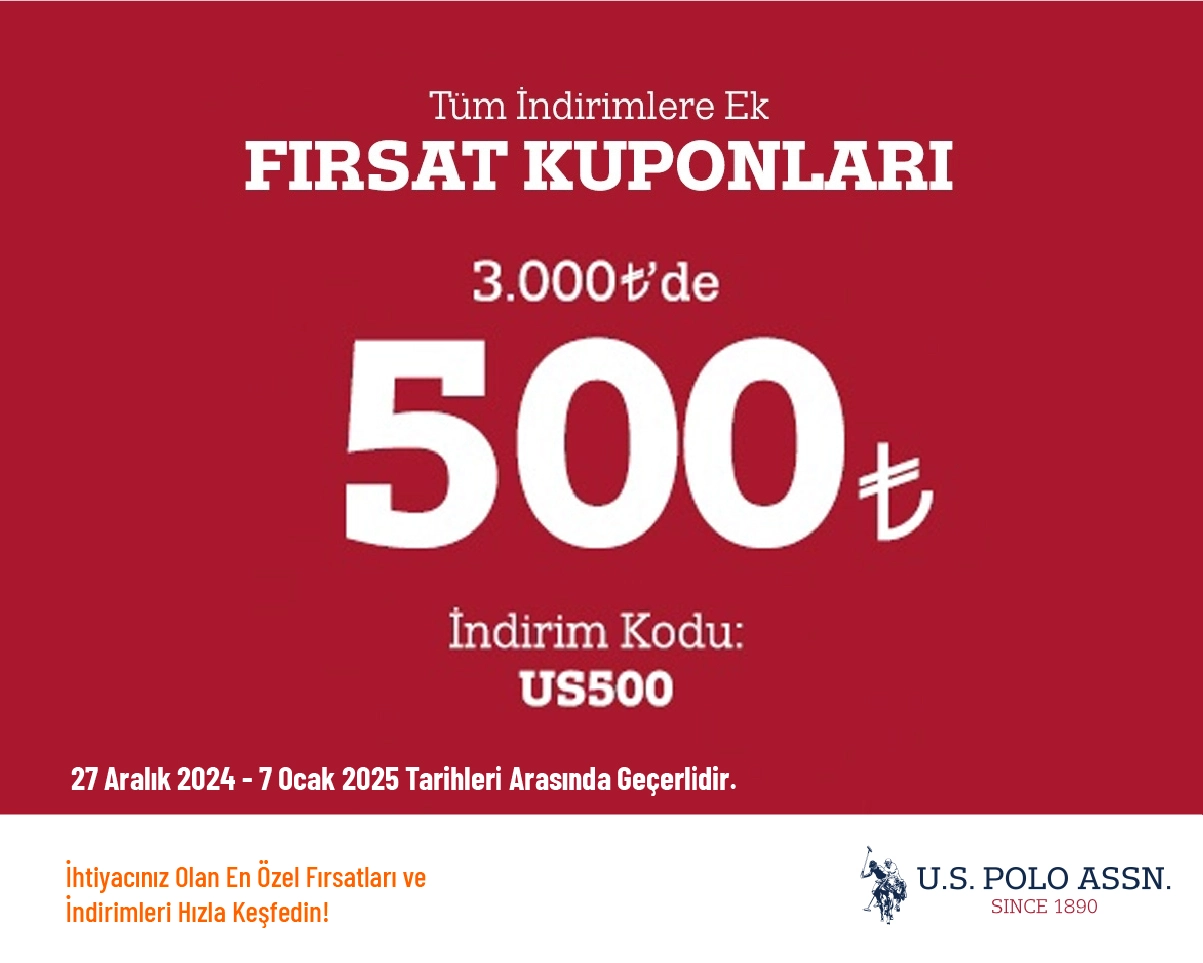 US Polo İndirim Kuponu - 3.000 TL’ye 500 TL Polo İndirim Kodu