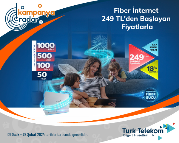 Fiber İnternet 249 TL'den Başlayan Fiyatlarla