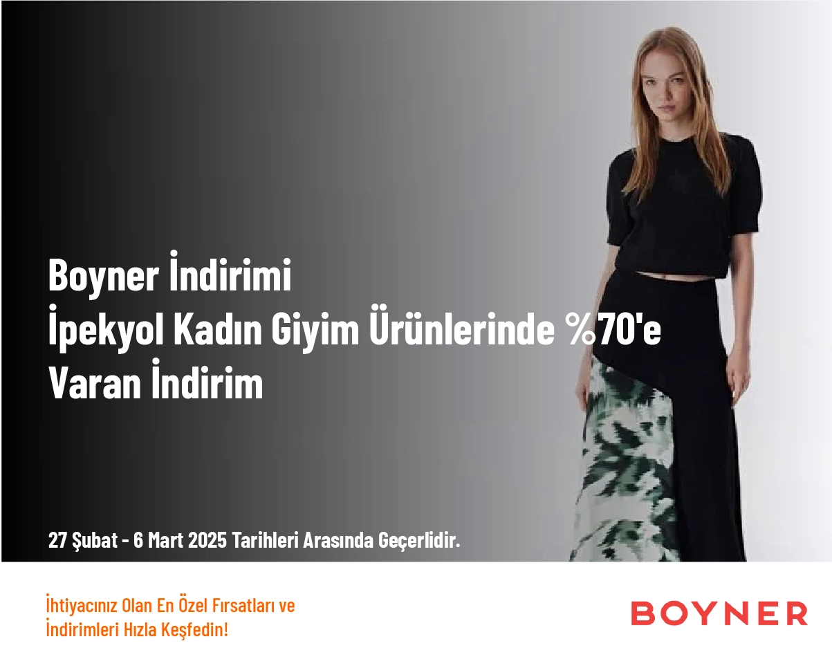 Boyner İndirimi - İpekyol Kadın Giyim Ürünlerinde %70'e Varan İndirim