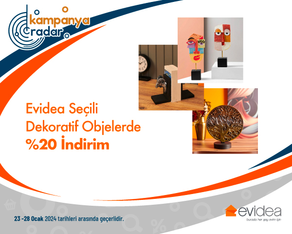 Evidea Seçili Dekoratif Objelerde %20 İndirim