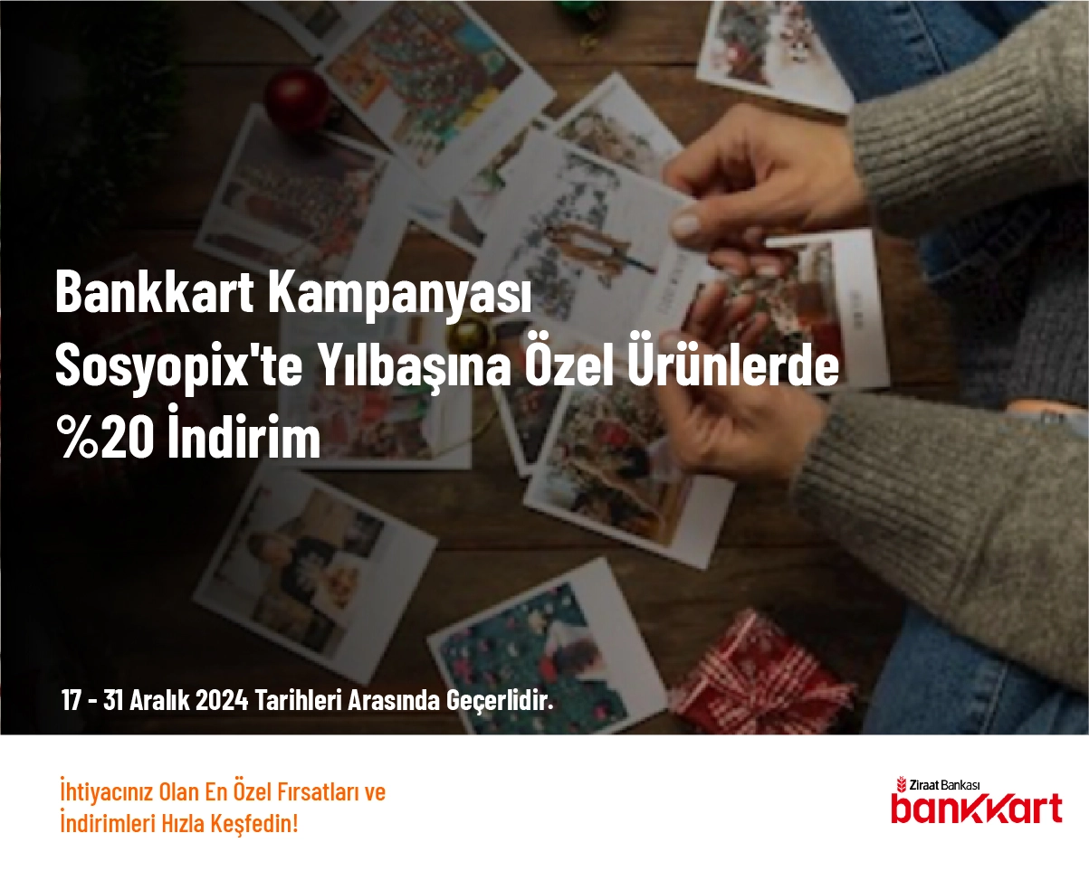 Bankkart Kampanyası - Sosyopix'te Yılbaşına Özel Ürünlerde %20 İndirim