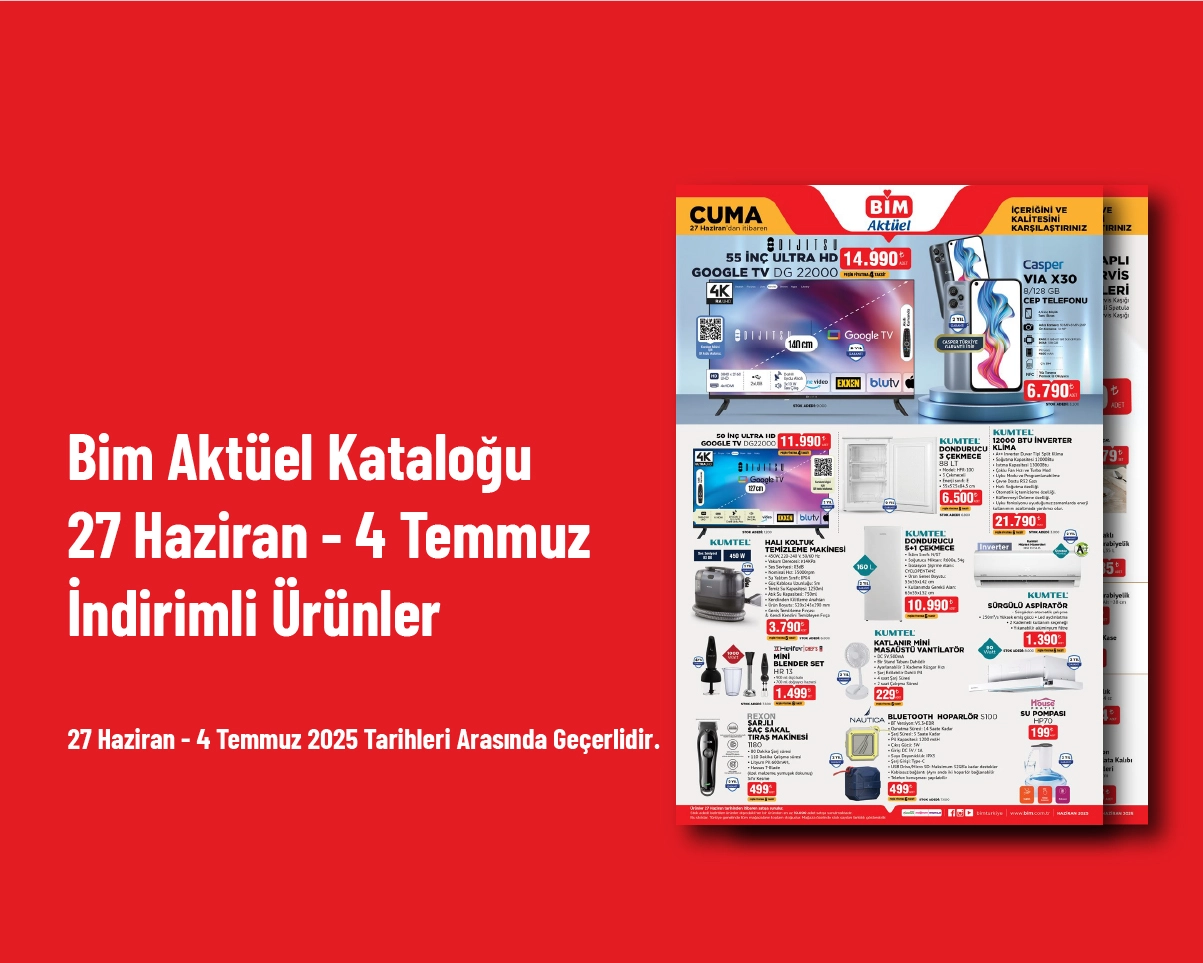 Bim Aktüel Kataloğu - 27 Haziran - 4 Temmuz İndirimli Ürünler Bim Aktüel Kataloğu - 27 Haziran - 4 Temmuz İndirimli Ürünler