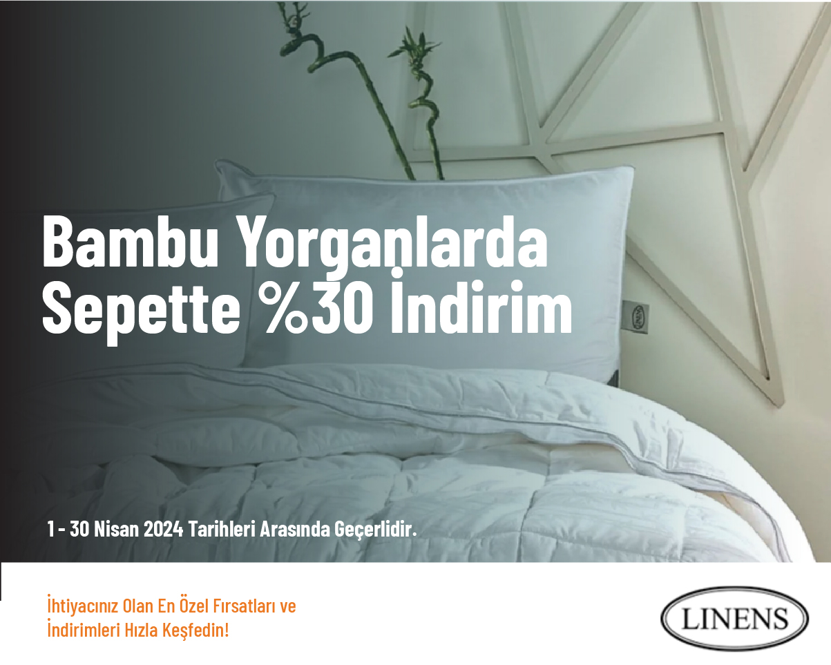 Bambu Yorganlarda Sepette %30 İndirim