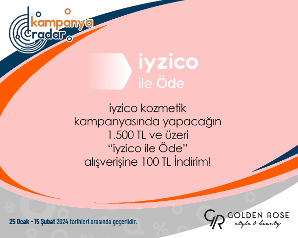 Goldenrose Kişisel Bakım & Kozmetik Alışverişini iyzico ile Öde, 100 TL Kazan!