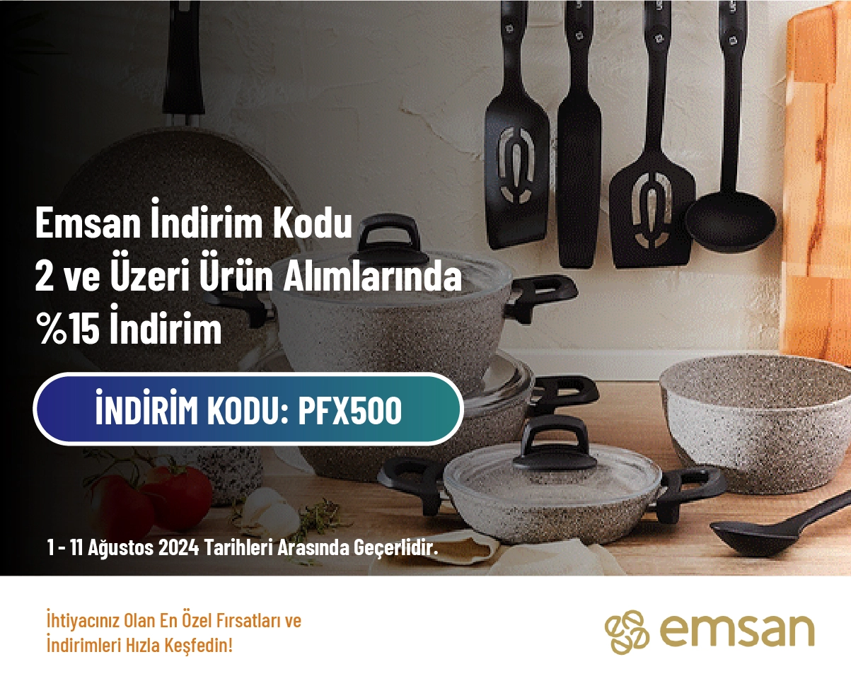 Emsan İndirim Kodu - 2 ve Üzeri Ürün Alımlarında %15 İndirim